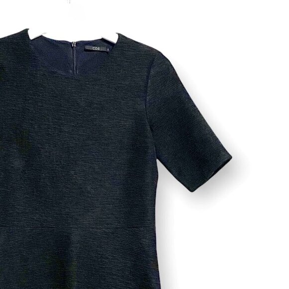 COS Textured Short Sleeve Black Dress Size XS - Picture 8 of 10